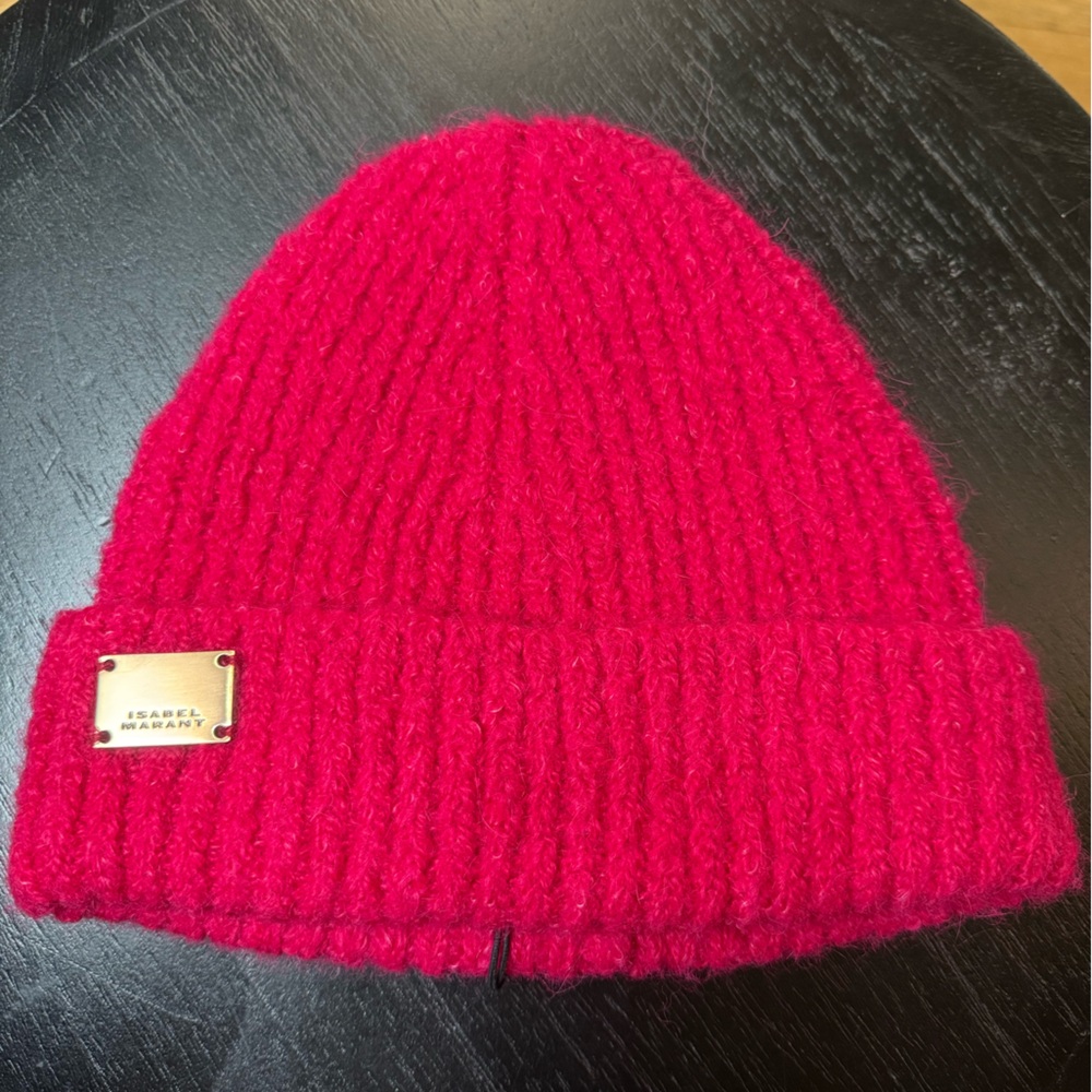 New Isabel Marant Kelia beanie hat Fuchsia Made in Italy